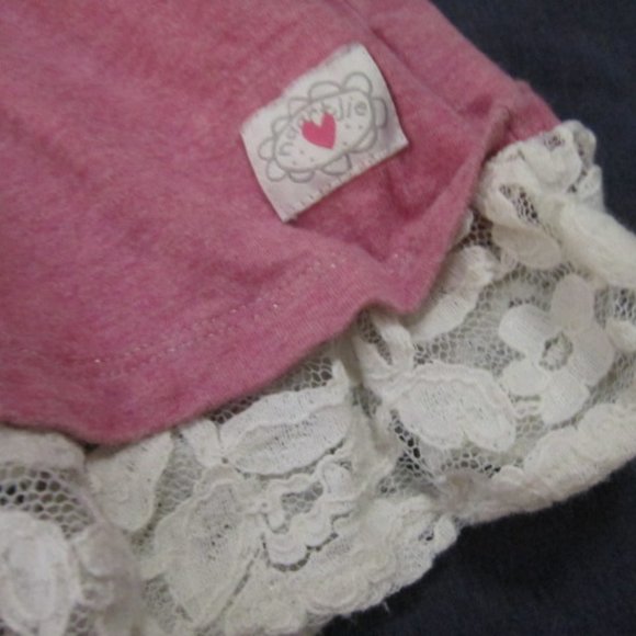 girl 8 top tee Wisteria Orchid Lilac eyelet lace - Picture 5 of 6